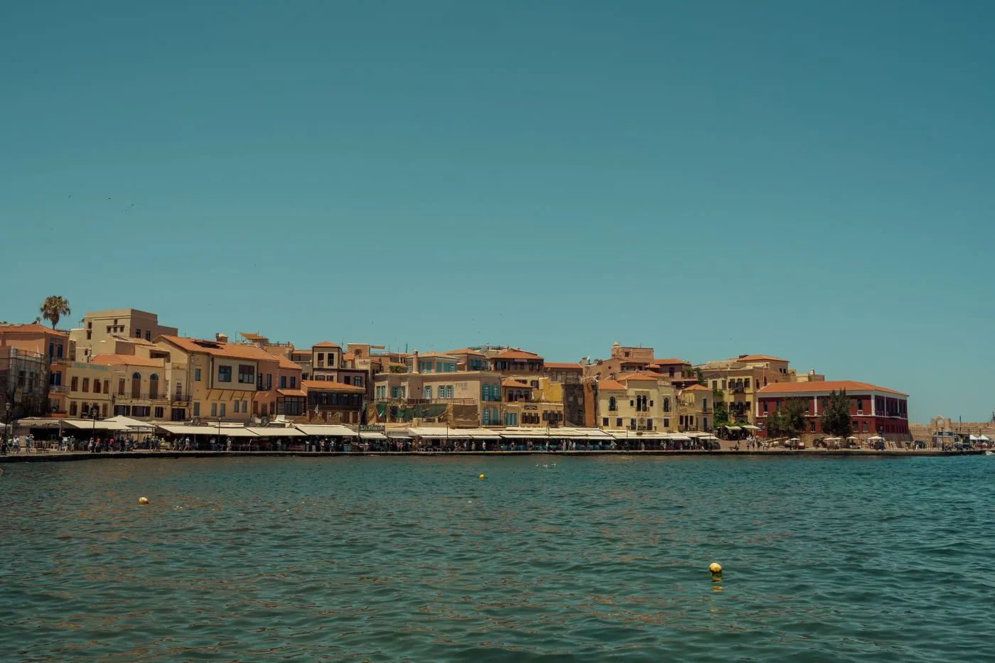 De oude haven van Chania op Kreta